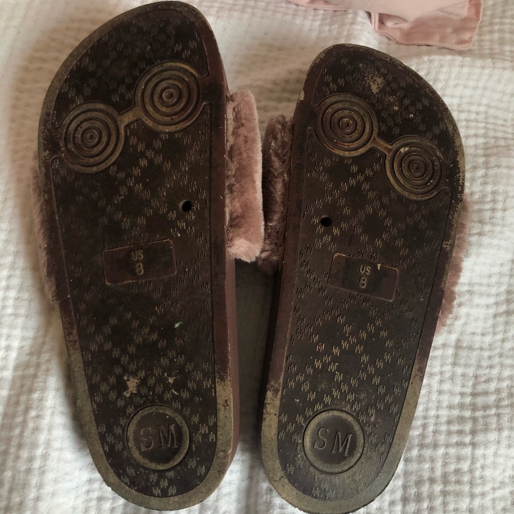 Barely Worn Fluffy Slides - image 3